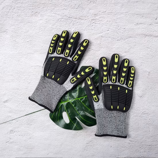 工業用シームレスメカニック作業安全労働作業耐切創性保護ラテックスニトリルハンドグローブ